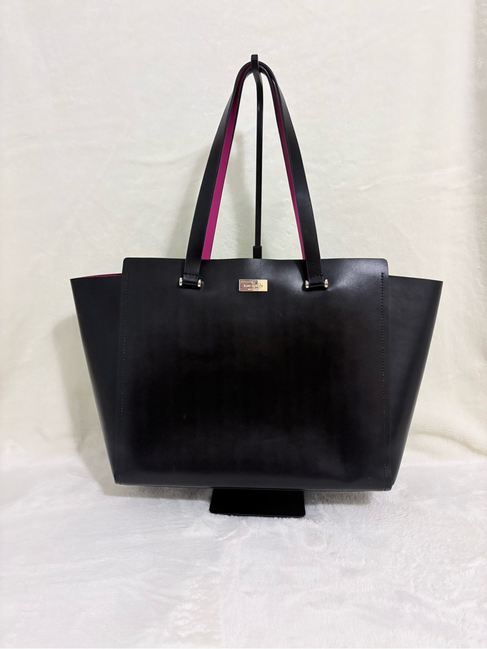 kate spade Black Tote with Pink Interior Trim